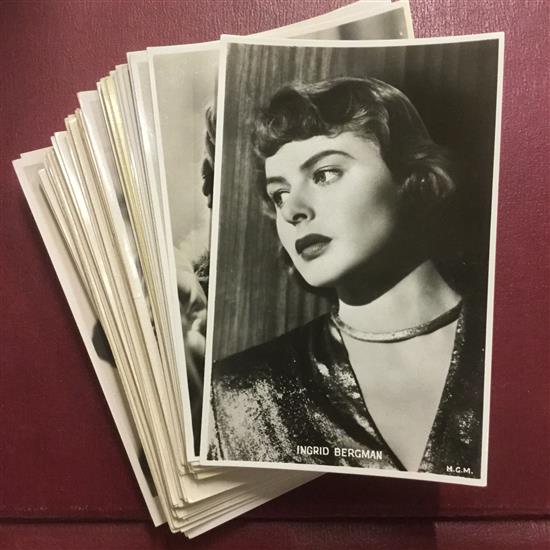 75 Hollywood film star postcards 1940s